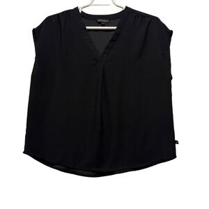 Banana Republic Black Blouse V-Neck Dolman Sleeve Top Casual Women's Size‎ L